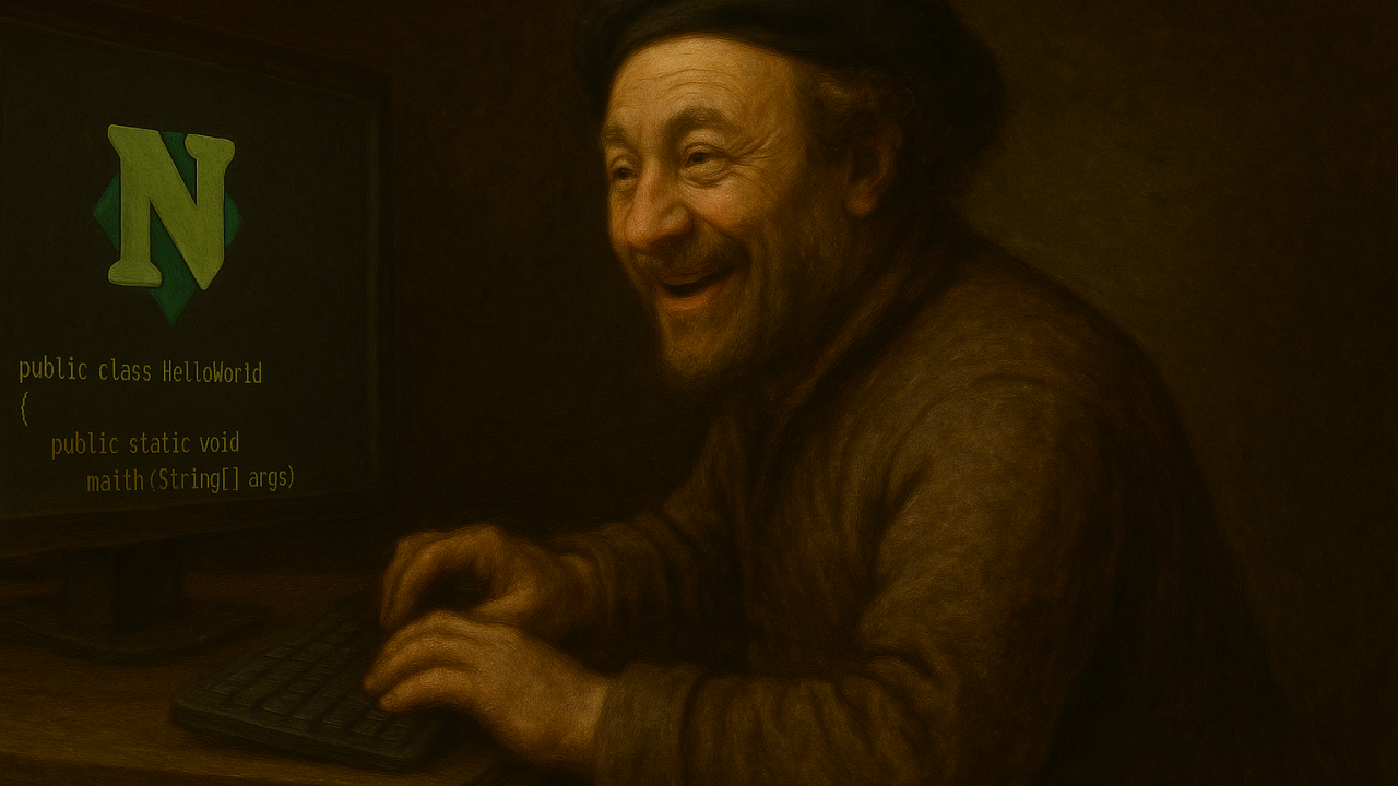 Ilustração do editor Neovim com código Lua